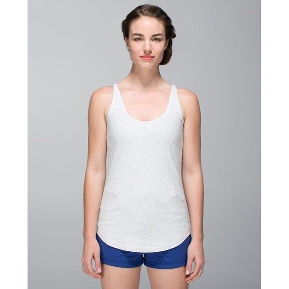 Lululemon Mudra Tank Top Reversible Active Tank French Terry Modal White Sz 6 - Picture 1 of 11